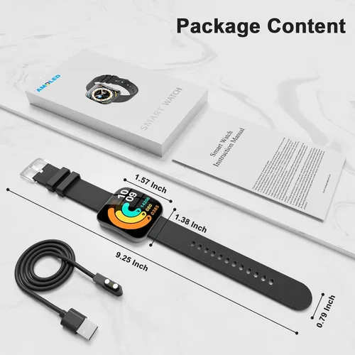 Miniatura 9 de MFVLP Reloj inteligente para mujeres y hombres, responder/hacer llamadas, pantalla HD AMOLED de 1.85 pulgadas, rastreador de actividad física