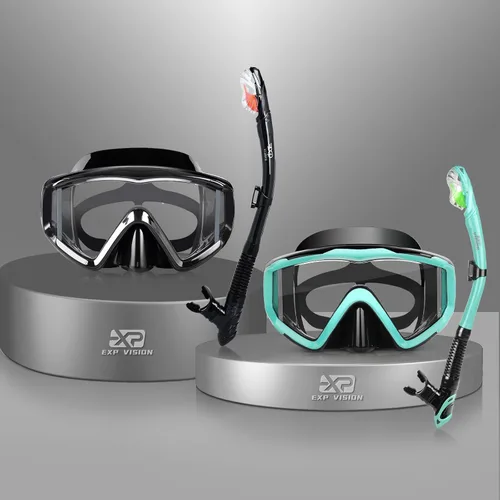 Miniatura 13 de Juego de esnórquel Pano de 3 ventanas, equipo de esnórquel para adultos, gafas de esnórquel profesionales, máscara de buceo antivaho, gafas