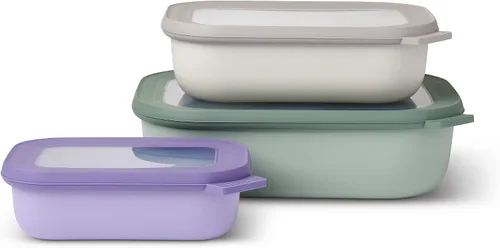 Miniatura 9 de Mepal Juego de 3 piezas Cirqula Multi Bowl - Contenedor de almacenamiento de alimentos con tapa - Adecuado como caja de almacenamiento hermética