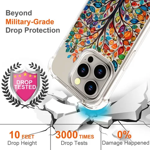 Miniatura 8 de Hungo Funda compatible con iPhone 15 Pro Max para mujer, diseño transparente lindo, árbol Promax femenino con hojas coloridas de otoño