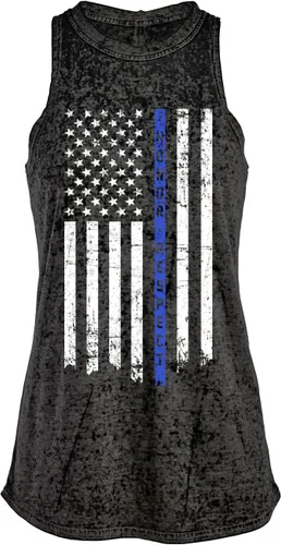 Miniatura 3 de Threadrock Camiseta sin mangas con diseño de bandera Burnout de Honor Respect para mujer