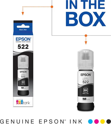 Miniatura 6 de Epson EcoTank ET-2800 Impresora inalámbrica a color todo en uno Supertank sin cartuchos, negro, mediano y tinta EcoTank T522 de ultra alta