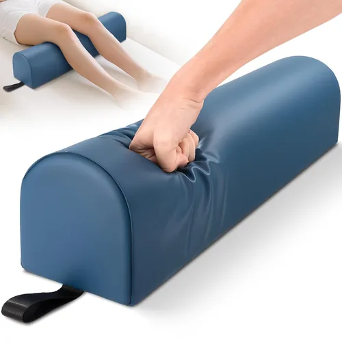 Miniatura 13 de Noverlife 3/4 Round Knee Bolster for Massage Table, 26x6x6 in Massage Pillow for Legs w/Strap Handle, PU Leather Massage Table Leg Bolster Massage