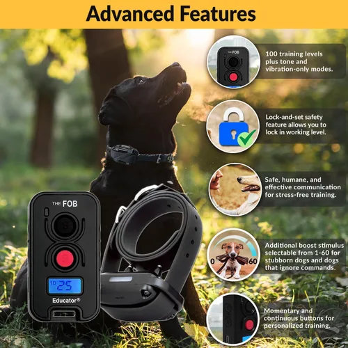 Miniatura 2 de Educator FOB FE-560 Collar de entrenamiento para perros con control remoto – Collar electrónico recargable impermeable de 300 yardas para perros más