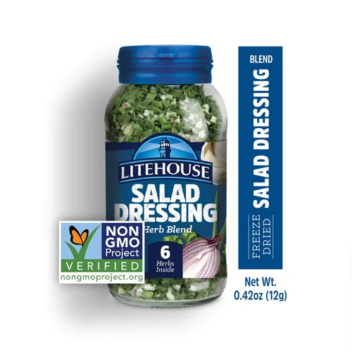 Miniatura 6 de Litehouse Mezcla de hierbas liofilizadas para aderezo de ensalada, mezcla de cebollino, ajo, eneldo, perejil, chalotas y cebolla roja, sin OMG, sin
