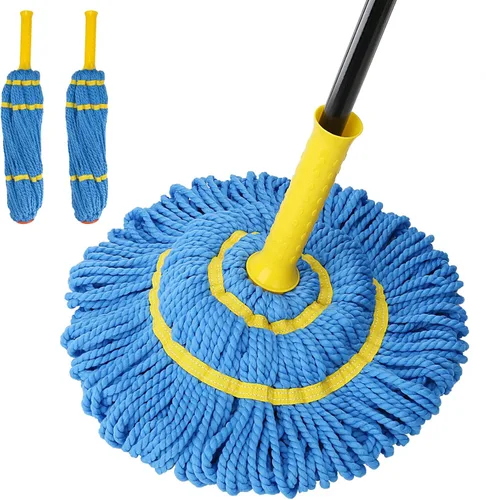 Miniatura 8 de KeFanta Trapeador autoescurridor para limpieza de suelos, fregona de microfibra con mango largo de 57 pulgadas, fácil de escurrir para cocina