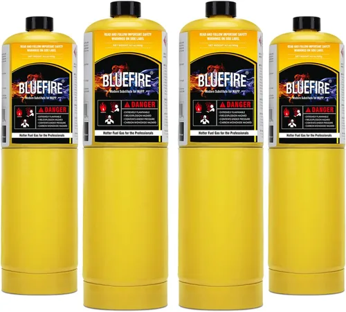 BLUEFIRE Modern MAPP - Cilindro de gas, 14.1 oz, más caliente que el propano! Variación de paquetes de cantidad disponibles (4)