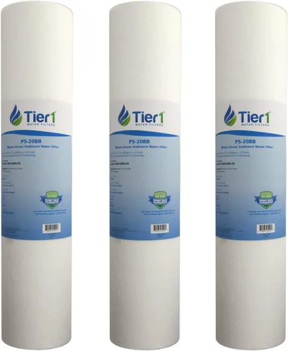 Tier1 Filtro de agua de 5 micras de 20 x 4.5 pulgadas | Cartucho de prefiltro de sedimentos de polipropileno hilado para toda la casa | Reemplazo