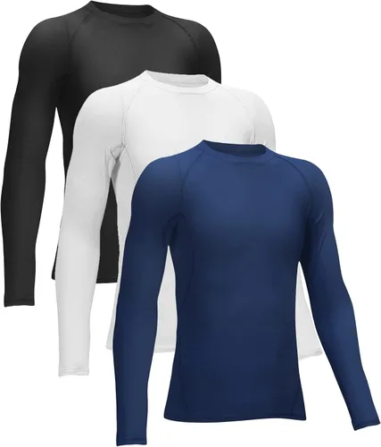TELALEO Paquete de 4, 3, 2, 51 paquete de camisetas de compresión para niños y niñas, camiseta interior de manga larga para jóvenes, camiseta