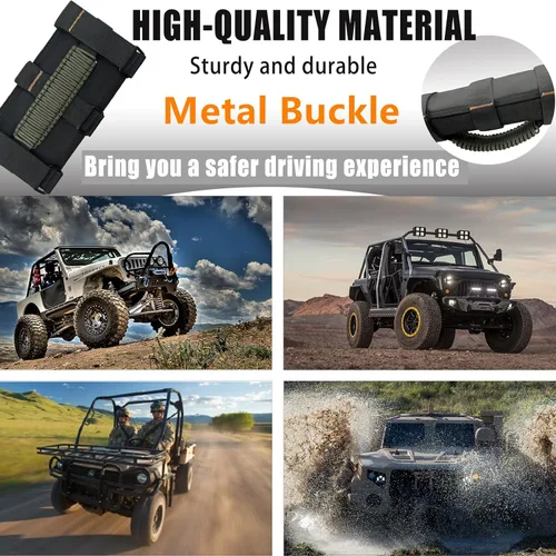 Miniatura 5 de Asas de Agarre para Jeep, Paquete de 4, Asas de Agarre de Barra Enrollable de Paracord para Jeep Wrangler para JK TJ JL CJ YJ JKU JLU y Gladiator