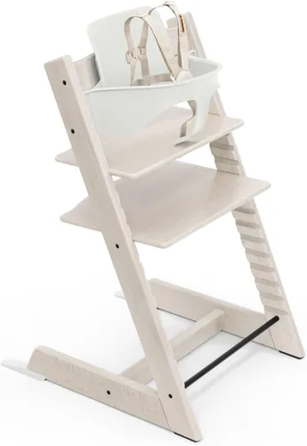 Stokke - Silla alta Tripp Trapp 2, Whitewash - Incluye silla + juego de bebé con arnés extraíble para niños de 6 a 36 meses - Ajustable, ergonómica