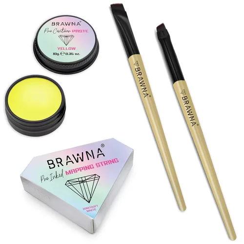 Miniatura 9 de BRAWNA Eyebrow Mapping Kit - 1 Countour White Mapping Paste, 2 Angled Eyebrow Brush - Brow Mapping Supplies - PMU & Microblading Supply
