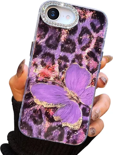 Miniatura 11 de I-MGAE-IN-AR Funda compacta para iPhone 11, diseño de mariposa, marco de protección de lente de cámara con diamante 3D, bonitas fundas protectoras