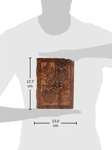 Miniatura 2 de Diario de búho, diario de cuero en relieve de búho, diario de cuero para hombres, diario de cuero para mujeres, diario de papel hecho a mano de 240