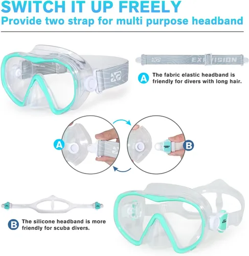 Miniatura 4 de Máscara de buceo para adultos – Máscara de natación antivaho, gafas de natación de visión amplia con cubierta para la nariz, gafas de esnórquel