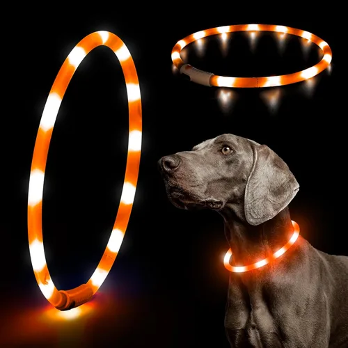 Miniatura 16 de Collar de perro LED Higo - Collares de perro con luz recargable por USB, collar LED para perros con flash DIY para paseos nocturnos de tus perros