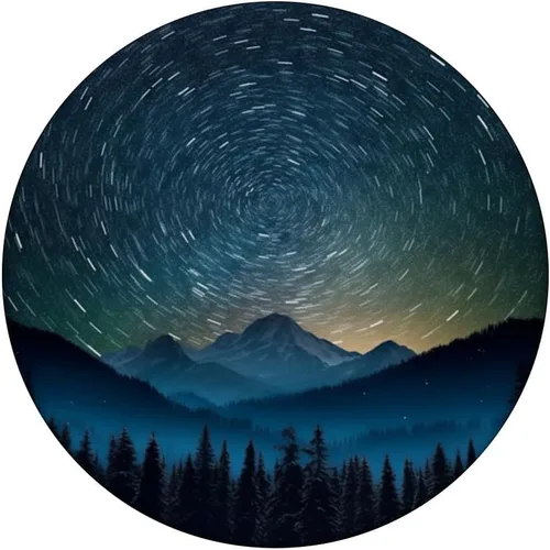 Miniatura 3 de PopGrip intercambiable con PopSockets de cielo lunar y galaxia azul en bosque de montaña