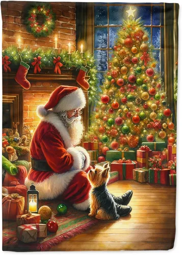 Miniatura 19 de Caroline's Treasures DAC4159CHF - Bandera de casa de Husky siberiano y Papá Noel para porche, grande, para colgar en la pared, poliéster