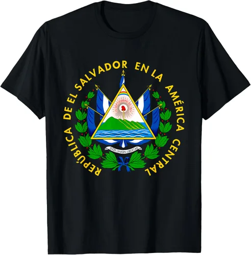 Camiseta con diseño de emblema de la bandera de El Salvador