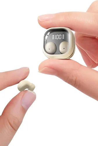 Auriculares invisibles mini para dormir, inalámbricos, Bluetooth, ultraligeros, ajuste cómodo para dormir de lado, suaves, intrauriculares, tapones