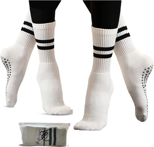 Miniatura 8 de JCZANXI Calcetines de yoga con empuñaduras para mujer, calcetines antideslizantes para yoga, pilates, barras, danza Calcetines acolchados ideales