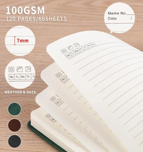 Miniatura 3 de 3 paquetes de cuadernos de bolsillo para diario, A6 pequeño, total 360 páginas, cuadernos para tomar notas, diarios para escritura, mini blocs