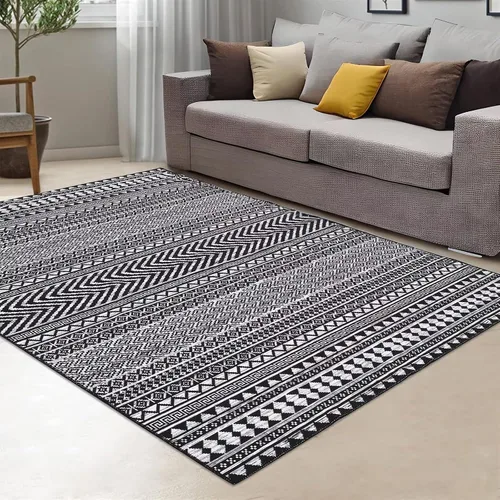 Miniatura 22 de Zacoo Alfombra bohemia para pasillo de 2 x 6 pies, alfombra geométrica de pelo bajo, antideslizante, resistente a las manchas, para cocina, marino