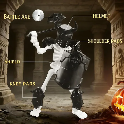 Miniatura 4 de Juego de 6 Figuras de Acción T13, Esqueleto de Juguete de Acción Mini Esqueletos para Decoraciones de Halloween Maniquí 13, Titán 13, Juguete