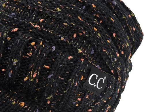 Miniatura 5 de C.C Gorro de punto acanalado de gran tamaño con visera