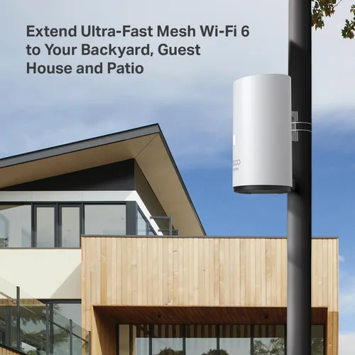 Miniatura 9 de TP-Link Deco WiFi exterior (X50-Outdoor) - AX3000 WiFi de doble banda 6, puertos Gigabit duales, resistente a la intemperie, funciona con malla
