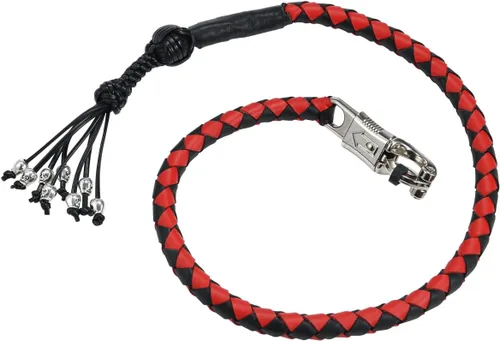 Miniatura 17 de Biker Whip - Látigo para motocicleta de 36 pulgadas, accesorios de manillar para motocicleta, látigos trenzados de cuero genuino para motocicletas