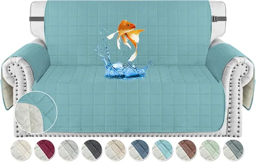 Miniatura 13 de MAXIJIN Fundas impermeables para sofá de 3 cojines, aptas para mascotas, fundas acolchadas para sofá de 69 pulgadas, lavables, protector de sofá