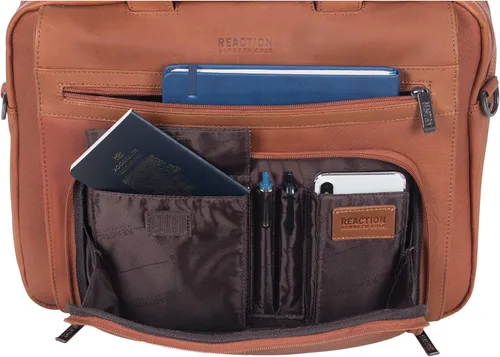 Miniatura 9 de Kenneth Cole REACTION "Out of the Bag" Manhattan - Bolso bandolera de cuero colombiano para laptop de 15.6" para viajes y negocios