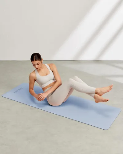 Miniatura 8 de Esterilla de yoga, esterilla de ejercicios antideslizante de TPE (1/4 pulgada) para pilates, fitness y entrenamientos a pie descalzo, esterilla