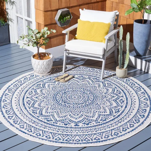 Miniatura 144 de SAFAVIEH Alfombra lavable para exteriores, colección Courtyard - Pasillo de 2.3 x 8 pies, color beige claro y marrón claro, no desprende pelusa