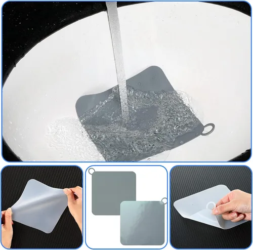 Miniatura 5 de Yinkin 6 Piezas Cubiertas de Desagüe para Mantener Alejados los Insectos Tapones de Silicona para Piso de Ducha y Bañera Tapones de Desagüe