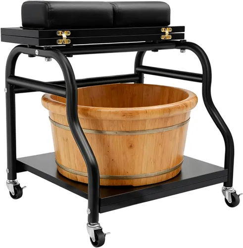 Miniatura 15 de Carrito de baño de pies de pedicura con ruedas, soporte de manicura, carrito portátil de esteticista para salón de belleza o spa de tecnología