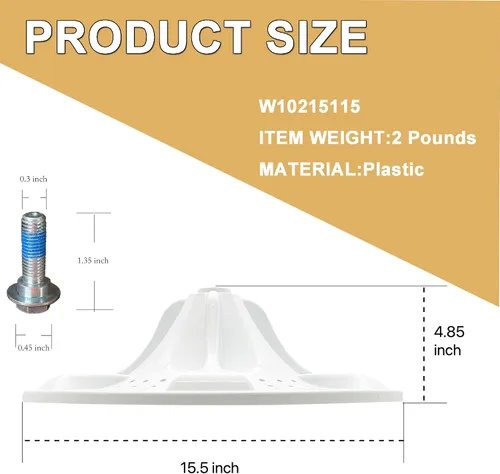 Miniatura 2 de W10215115 Lavadora compatible con lavadora Whirlpool Crosley Inglis, repuesto para WPW10215115, AP6017209, WPW10215115, PS11750504, W10215118