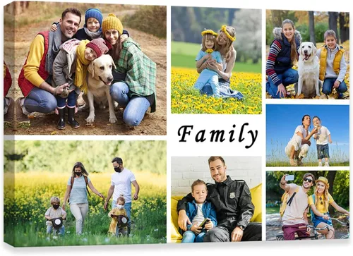 Miniatura 11 de DOARTDO Impresiones en lienzo personalizadas con tus fotos, collage personalizado de arte de pared para familia, boda, bebé, mascota, perro, marco 9