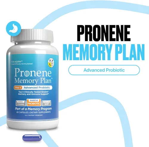 Miniatura 4 de Pronene Memory Plan Probiótico avanzado Lactobacillus, Bifidobacterium bifidum, Bifidobacterium longum Apoya la inmunidad, microbioma, eje