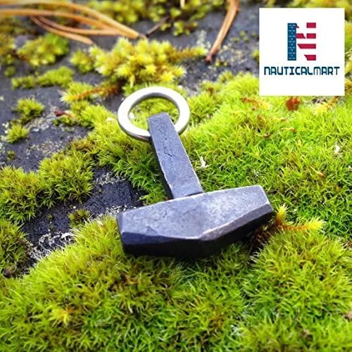 Miniatura 2 de Thors de acero forjado a mano, Mjolnir (Mjölnir). Joyas vikingas.