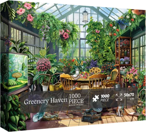 Miniatura 14 de Rompecabezas de jardín de plantas de flores de 1000 piezas para adultos, rompecabezas de jardín natural de primavera, rompecabezas de cabina