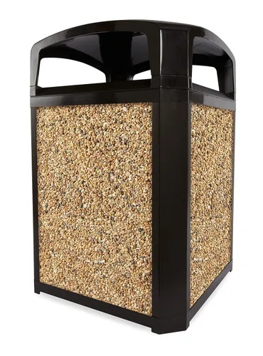 Miniatura 2 de Rubbermaid Commercial FG400300ROCK paneles de piedra para espacios al aire libre, tacho de basura, piedras de río