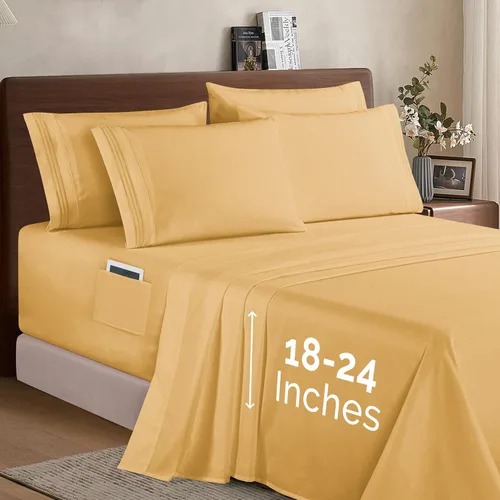Miniatura 51 de Elegant Comfort - Juego de ropa de cama resistente a arrugas y decoloración más acogedor, sábana bajera elástica en todo el contorno, bolsillo