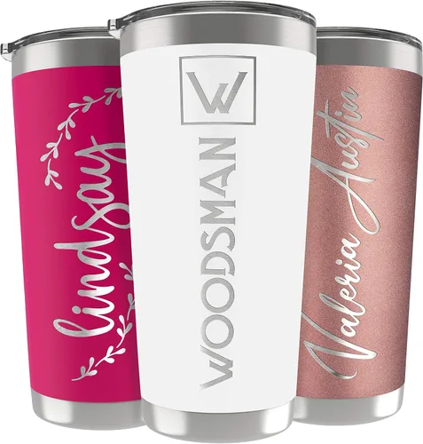 Miniatura 32 de Regalos personalizados para hombres – 20 onzas – Vasos personalizados con tapa, azul cielo, tazas de café de viaje aisladas, juego de popote