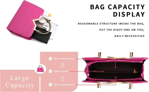 Miniatura 3 de JHVYF Monederos para mujer, bolsos de mano de moda para mujer, bolsos de mano de piel sintética con asa superior