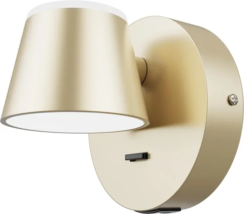 URSOLA Aplique de pared LED con interruptor de encendido/apagado, puerto de carga USB, 110 voltios, lámpara de pared cableada con cable de 350