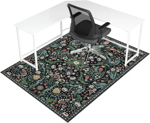 Miniatura 14 de Tapete para silla de oficina para suelo de madera dura y azulejos, 36 x 48 pulgadas, tapete resistente para silla de escritorio para suelos duros