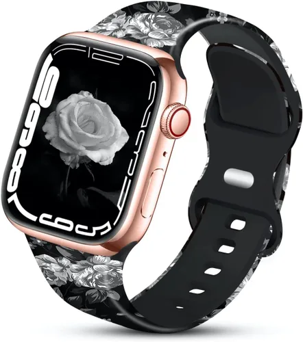 Correa deportiva compatible con correas de Apple Watch de 1.93, 1.77, 1.73, 1.65, 1.61, 1.57, 1.49 y 1.45 pulgadas para mujeres, de silicona con