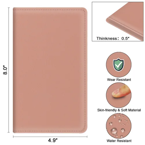 Miniatura 3 de Libreta de meseros con bolsillo con cremallera para camarera, bonita cartera de camarero, organizador de meseros de restaurante, soporte para libro